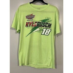 NASCAR Kyle Busch Shirt Interstate Batteries Joe Gibbs Racing Green Sz M